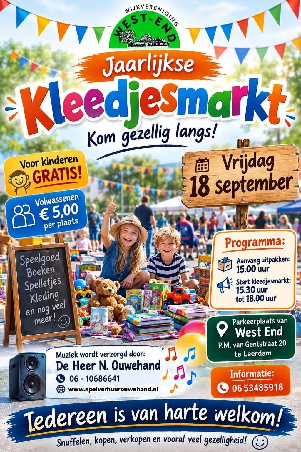 Kleedjesmarkt 18 september 2026 Leerdam