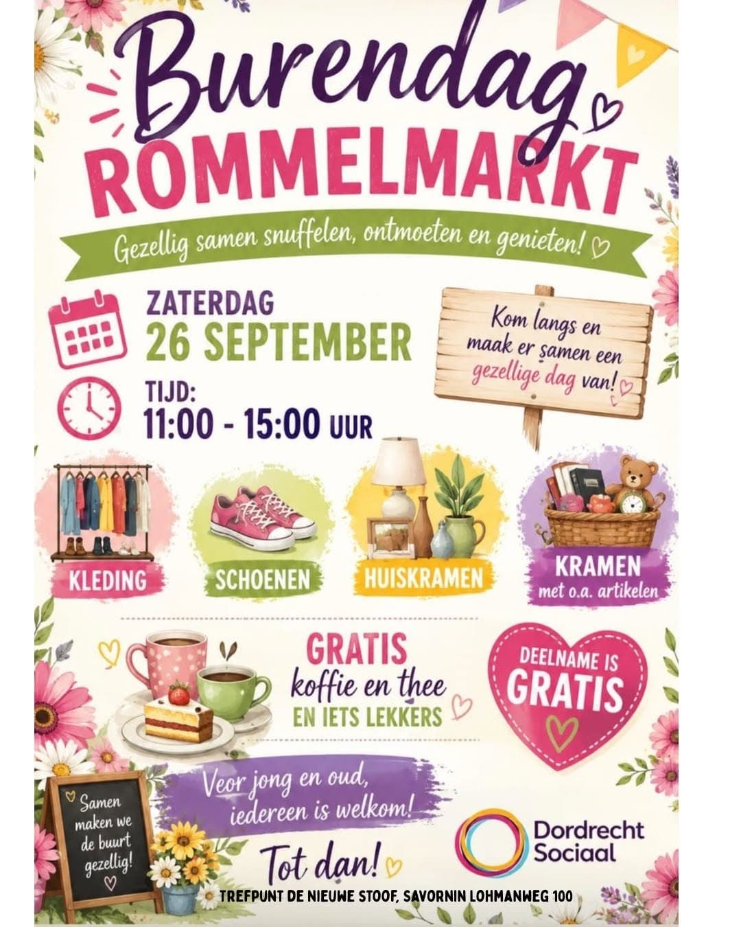 Burendag Rommelmarkt Trefpunt de Nieuwe Stoof Dordrecht 2026