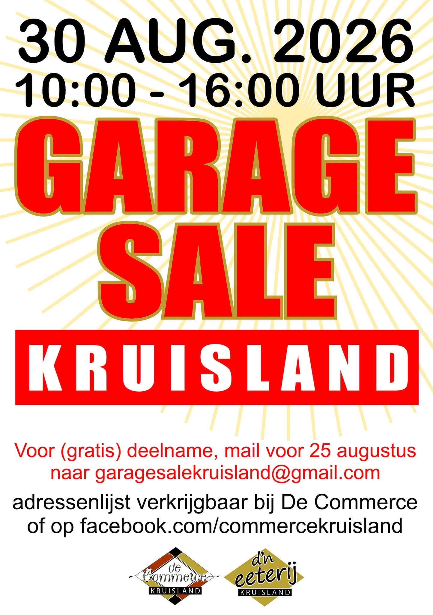 Garage Sale Kruisland 30 augustus 2026