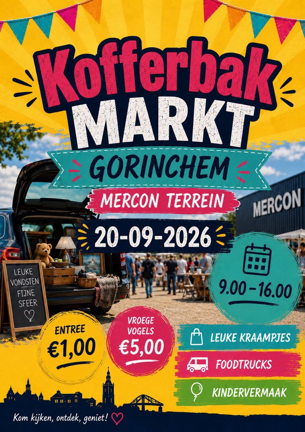 Kofferbakmarkt Mercon Terrein Gorinchem september 2026