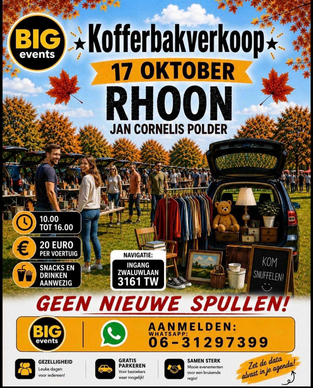 Kofferbakverkoop Rhoon 17 oktober 2026