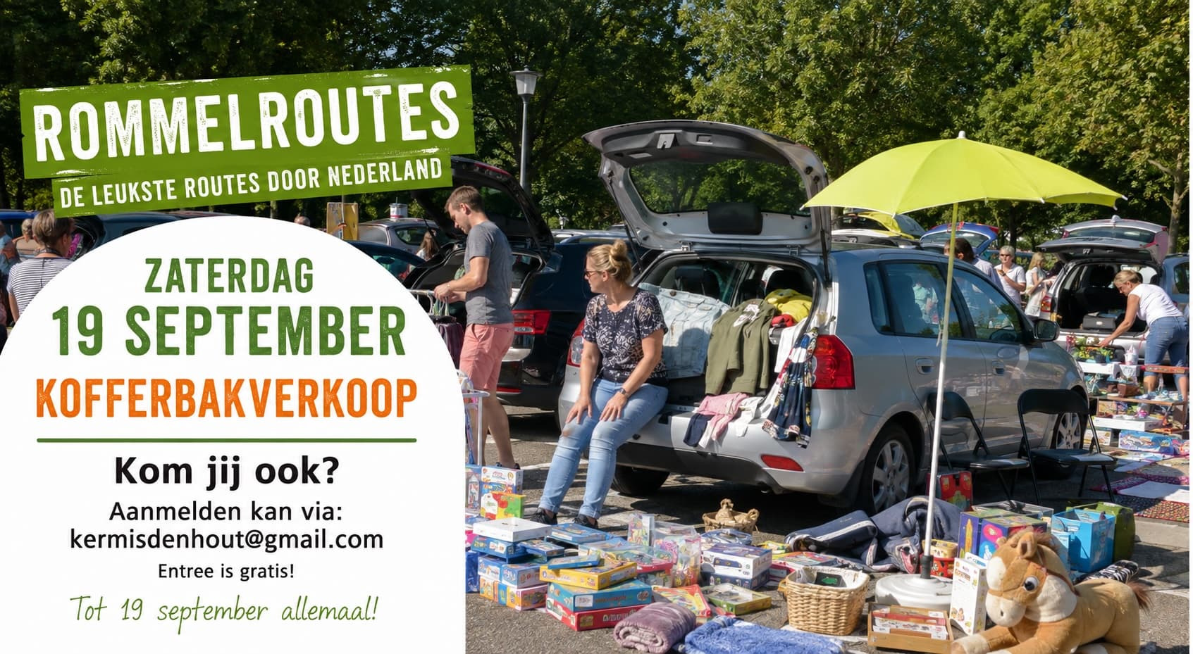 Kofferbakverkoop tijdens de Houtse Kermis