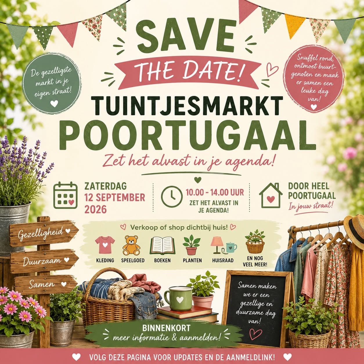 Tuintjesmarkt Poortugaal 12 september 2026